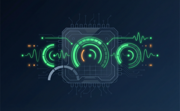 Abstract illustration of unified data layer connecting CRM, ERP, MES, and machine systems